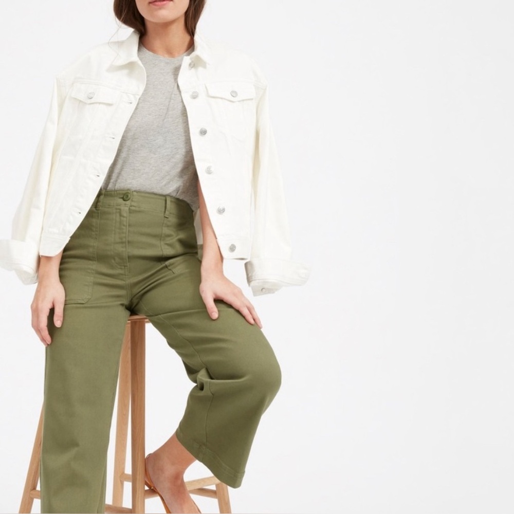 Everlane The Wide Leg Utility Pants Green Size 8